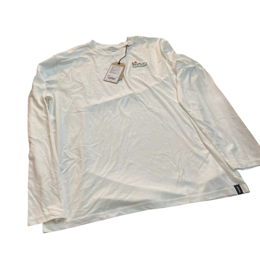 Prana Tides Long Sleeve Shirt XXL ST Mens White 1969981